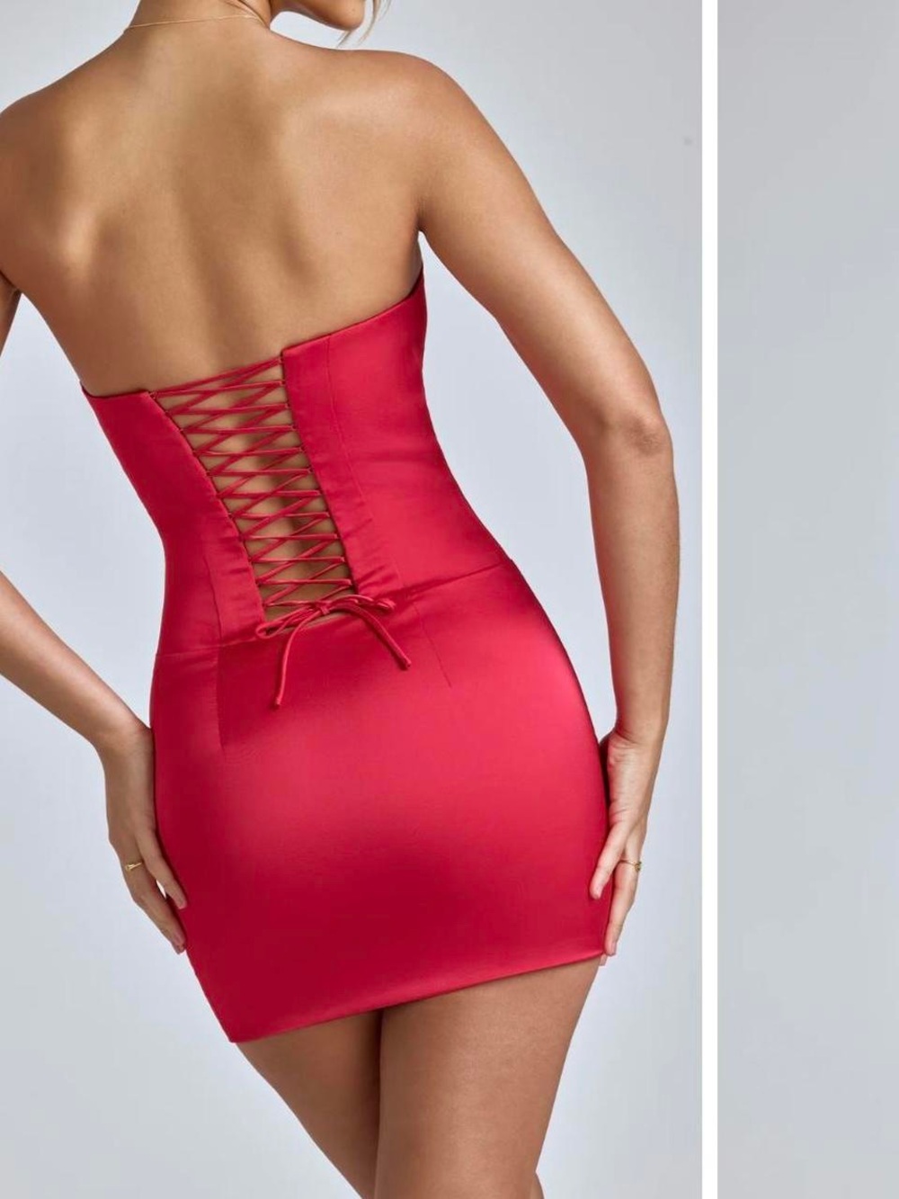 Oh Polly Red Corset Mini Dress Red